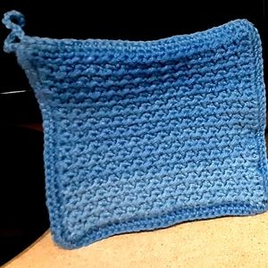 Dark grey and blue potholder